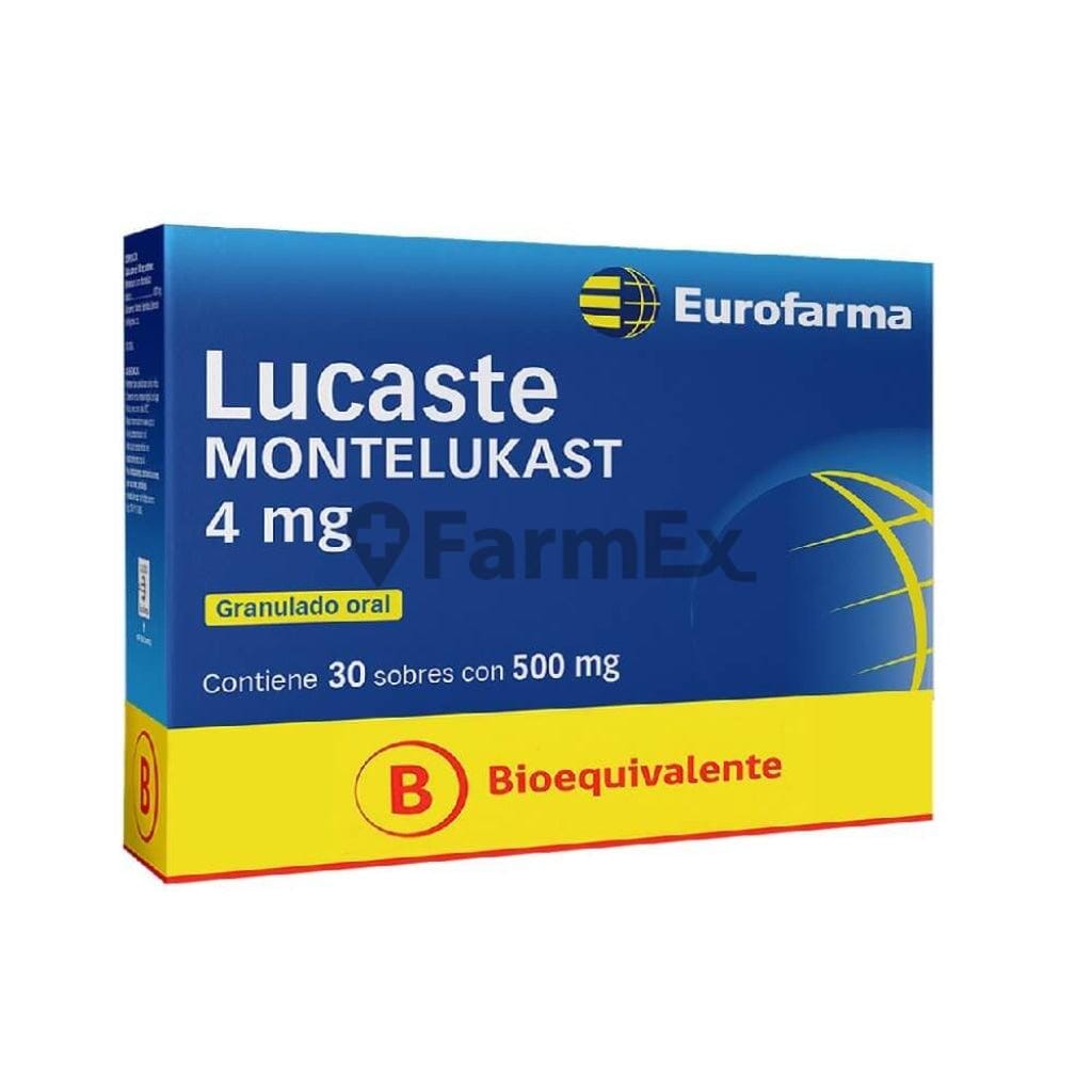 Lucaste 4 mg x 30 sobres granulados oral Farmex-Pluxee-Persistente